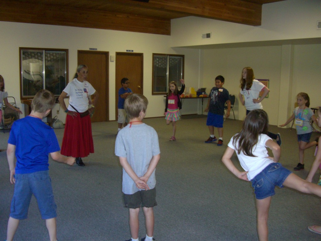 Creative movement with our good neighbor, Dawn.